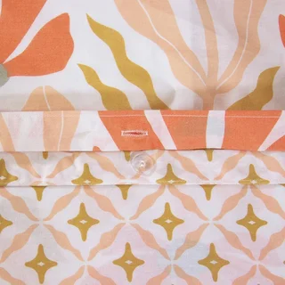 Parure de lit 2 personnes réversible motif fleuri Solea coton Oeko-Tex 240x220