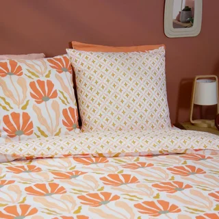 Parure de lit 2 personnes réversible fleuri coton Oeko-Tex 240x220