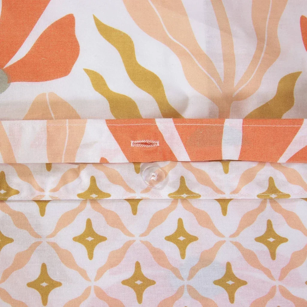 Parure de lit 2 personnes réversible fleuri coton Oeko-Tex 240x220