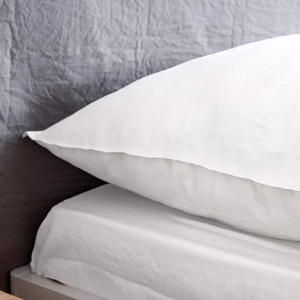 Juego de cama microfibra lavada blanca 2 personas 240x220 cm