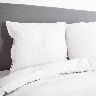 Juego de cama microfibra lavada blanca 2 personas 240x220 cm