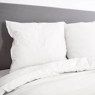 Juego de cama microfibra lavada blanca 2 personas 240x220 cm