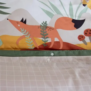 Parure de lit enfant forêt automnale 140x200 cm réversible microfibre Oeko-Tex