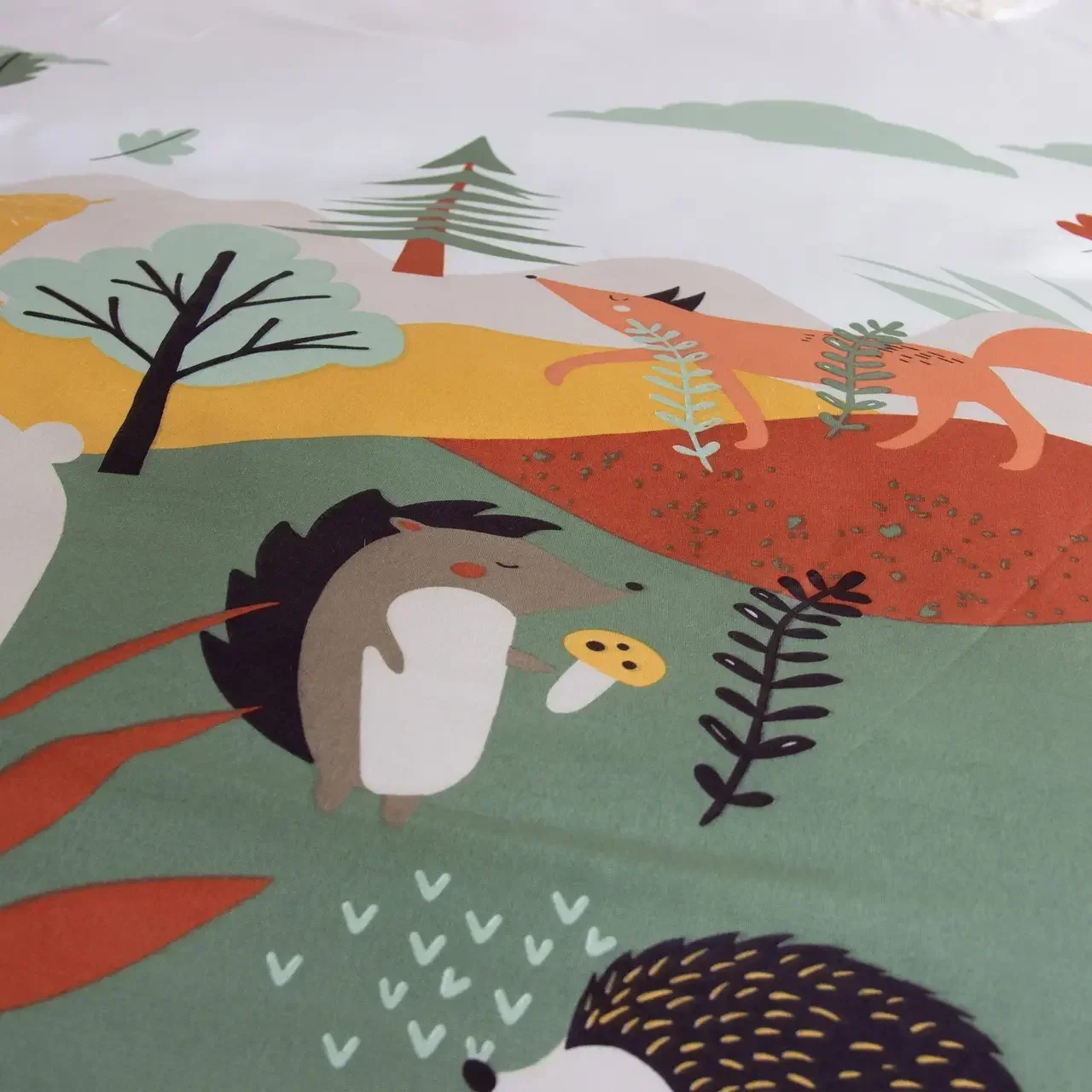 Parure de lit enfant forêt automnale 140x200 cm réversible microfibre Oeko-Tex
