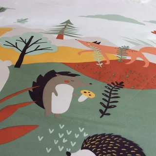 Parure de lit enfant forêt automnale 140x200 cm réversible microfibre Oeko-Tex