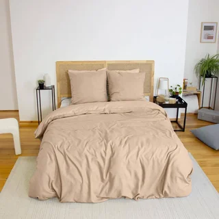 Wendbares Bettwäsche-Set Doppelbett Chevron-Muster Greige Espiga