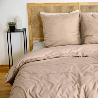 Wendbares Bettwäsche-Set Doppelbett Chevron-Muster Greige Espiga