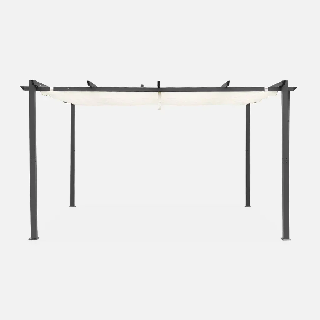 Pergola aluminium 3x4m toile rétractable coulissante jardin design Isla