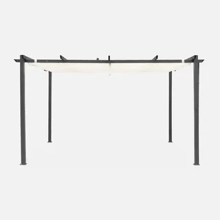 Pergola aluminium 3x4m toile rétractable coulissante jardin design Isla