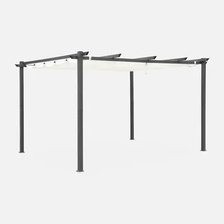 Pergola aluminium 3x4m toile rétractable coulissante jardin design Isla