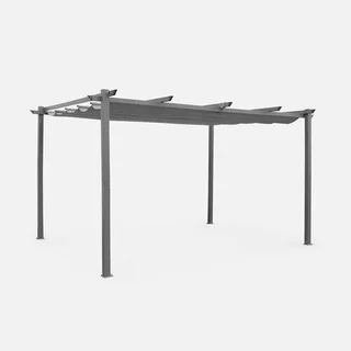 Pergola aluminium 3x4m avec toile rétractable coulissante Isla
