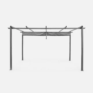 Pergola aluminium 3x4m avec toile rétractable coulissante Isla
