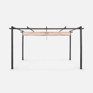 Pergola aluminium 3x4m avec toile rétractable coulissante Isla