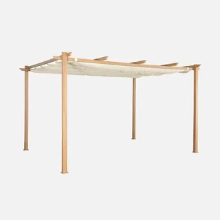 Pergola aluminium 3x4m toile rétractable coulissante jardin design Isla