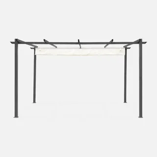 Pergola aluminium 3x4m toile rétractable coulissante jardin design Isla