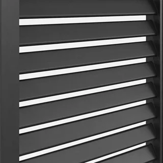 Pergola bioclimatique aluminium 4x3m lames orientables adossée murale avec 3 vantaux persiennes