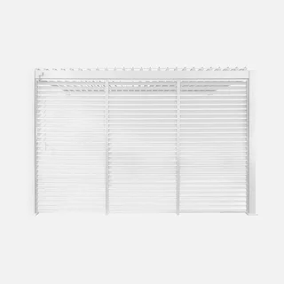 Pergola bioclimatique aluminium 4x3m lames orientables Triomphe avec 3 persiennes 130cm
