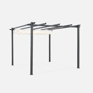 Aluminium Pergola 3x3m mit Schiebe-Ausziehbarem Dach Isla - Modernes Elegantes Design für Garten