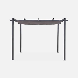 Aluminium Pergola 3x3m Isla mit schiebendem ausziehbarem Sonnensegel für modernen Garten