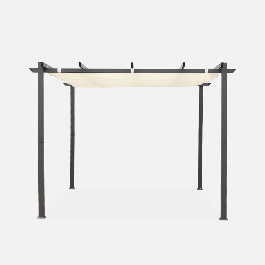 Aluminium Pergola 3x3m mit Schiebe-Ausziehbarem Dach Isla - Modernes Elegantes Design für Garten