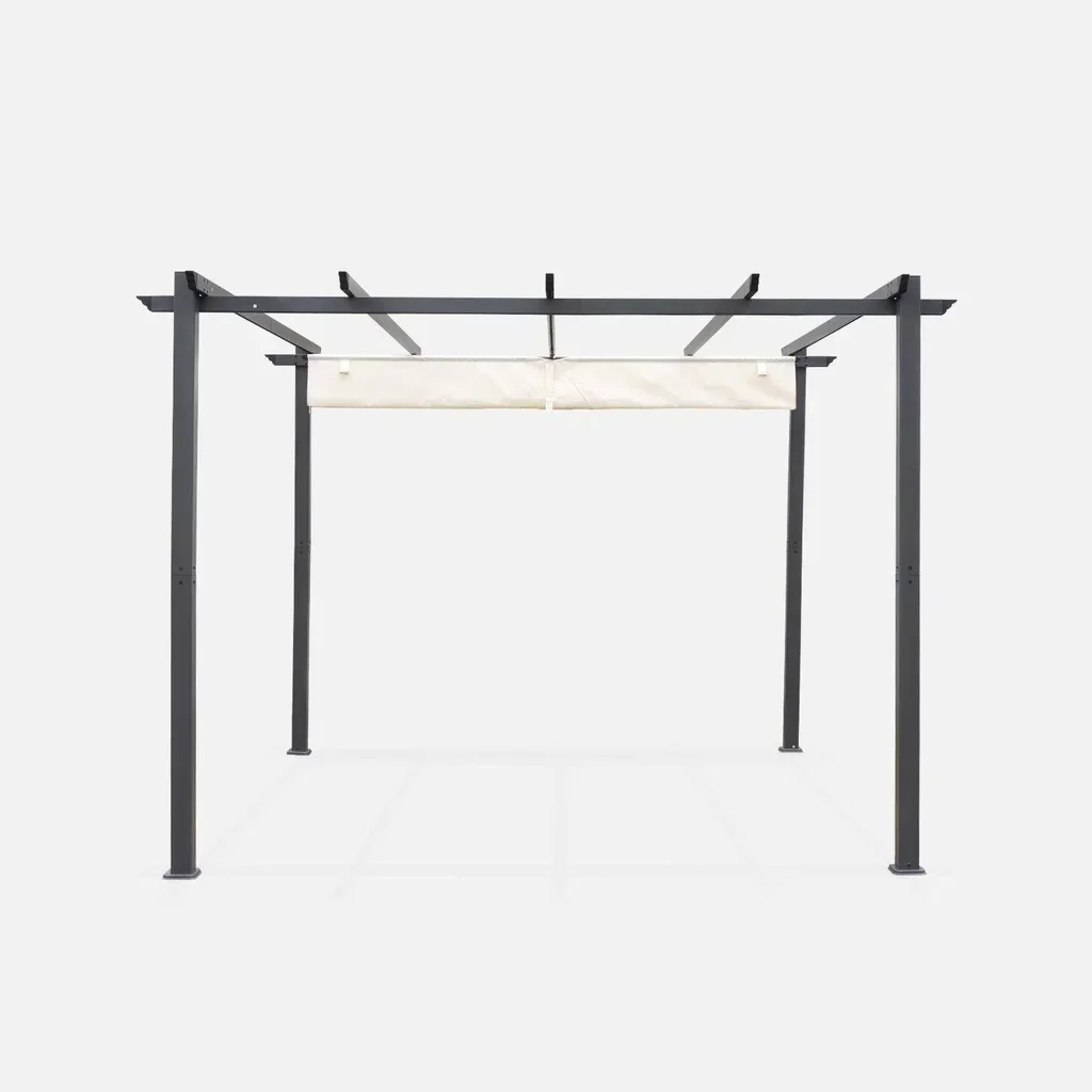 Aluminium Pergola 3x3m mit Schiebe-Ausziehbarem Dach Isla - Modernes Elegantes Design für Garten