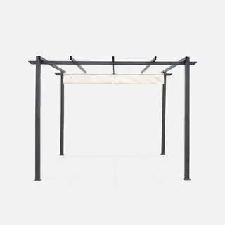 Aluminium Pergola 3x3m mit Schiebe-Ausziehbarem Dach Isla - Modernes Elegantes Design für Garten