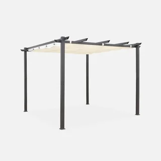 Aluminium Pergola 3x3m mit Schiebe-Ausziehbarem Dach Isla - Modernes Elegantes Design für Garten