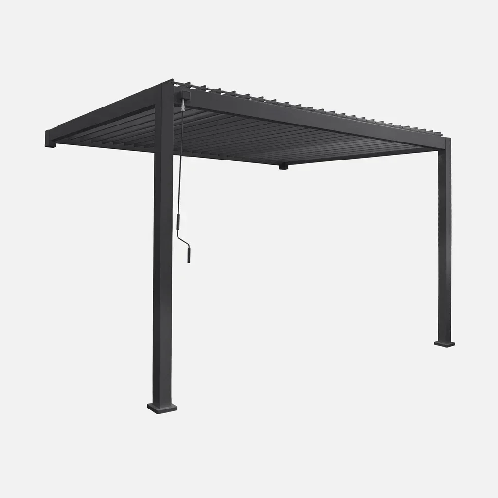 Pergola aluminium adossée 4x3m lames orientables bioclimatique Triomphe