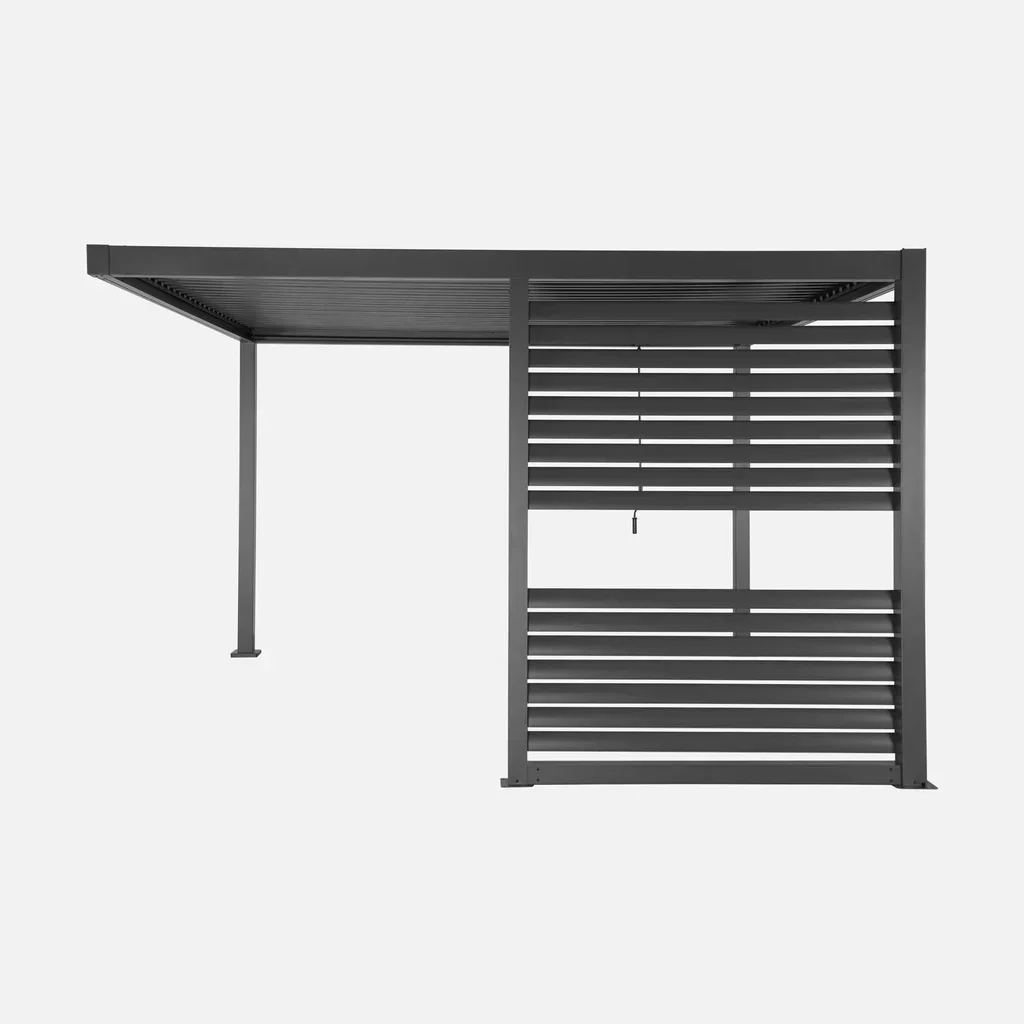 Pergola bioclimatique 3,5x3,5m aluminium lames orientables persienne modèle Palace