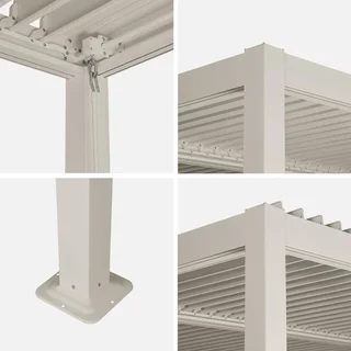 Pergola bioclimatique Palace 3,6x3,6m aluminium lames orientables jardin