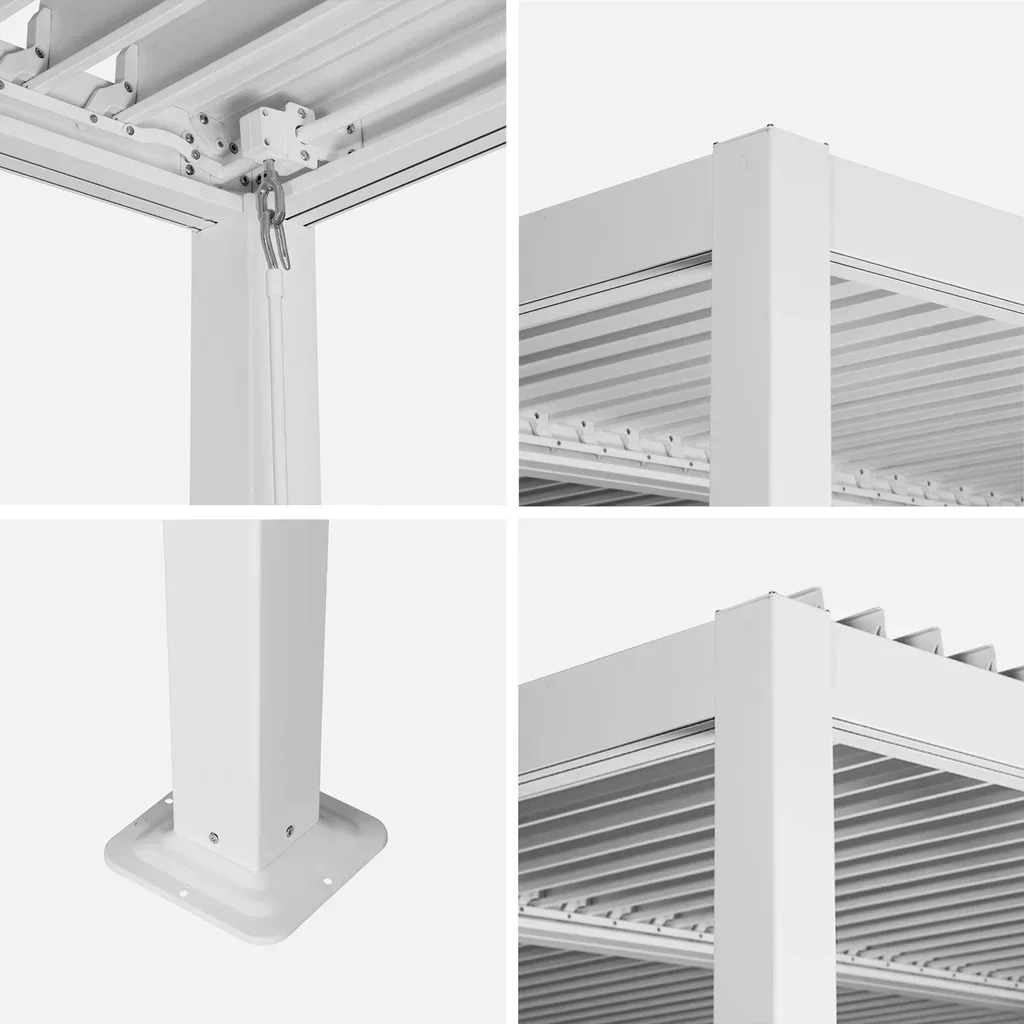 Pergola bioclimatique Palace 3,6x3,6m aluminium lames orientables jardin terrasse