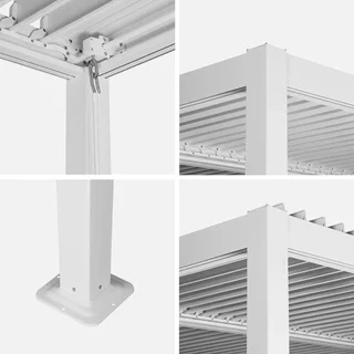 Pergola bioclimatique Palace 3,6x3,6m aluminium lames orientables jardin terrasse