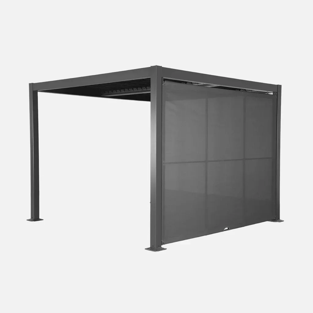 Pergola bioclimatique 3x3 m aluminium acier avec auvent 3 m Palace pour jardin terrasse