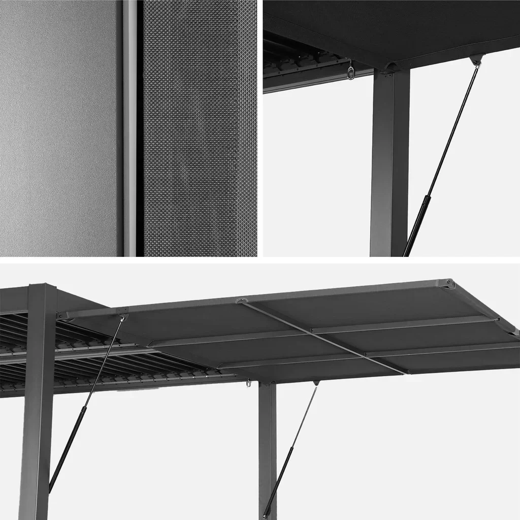 Pérgola bioclimática 3x3 m alumínio aço com toldo 3 m Palace para jardim terraço