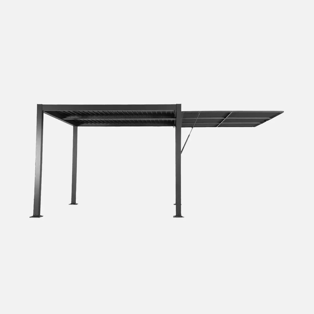 Pergola bioclimatique 3x3 m aluminium acier avec auvent 3 m Palace pour jardin terrasse