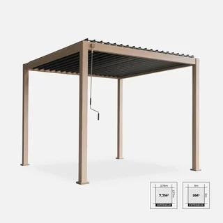 Pérgola bioclimática aluminio 3x3m láminas orientables Triomphe V2 jardín