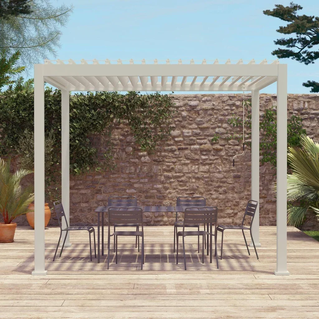 Pérgola bioclimática aluminio 3x3m láminas orientables Triomphe V2 jardín