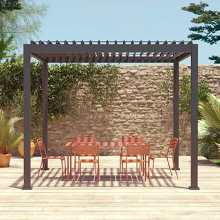 Pérgola bioclimática 3x3m aluminio lamas orientables Triomphe V2 jardín terraza
