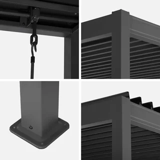Pérgola Bioclimática 3x3m Flash Aluminio Lamas Orientables Jardín Terraza