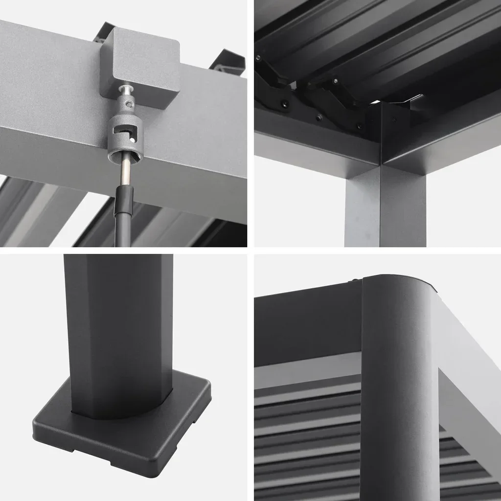 Pergola bioclimatique 3x3m Imperial lames orientables aluminium acier jardin terrasse