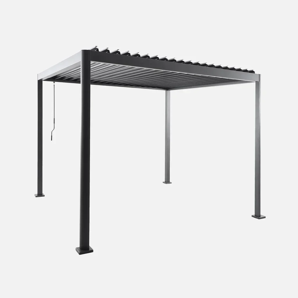 Pergola bioclimatique 3x3m Imperial lames orientables aluminium acier jardin terrasse