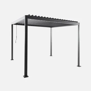Pergola bioclimatique 3x3m Imperial lames orientables aluminium acier jardin terrasse