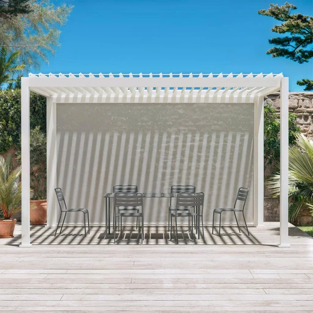 Pérgola bioclimática 4x3m alumínio com toldo - modelo Triomphe