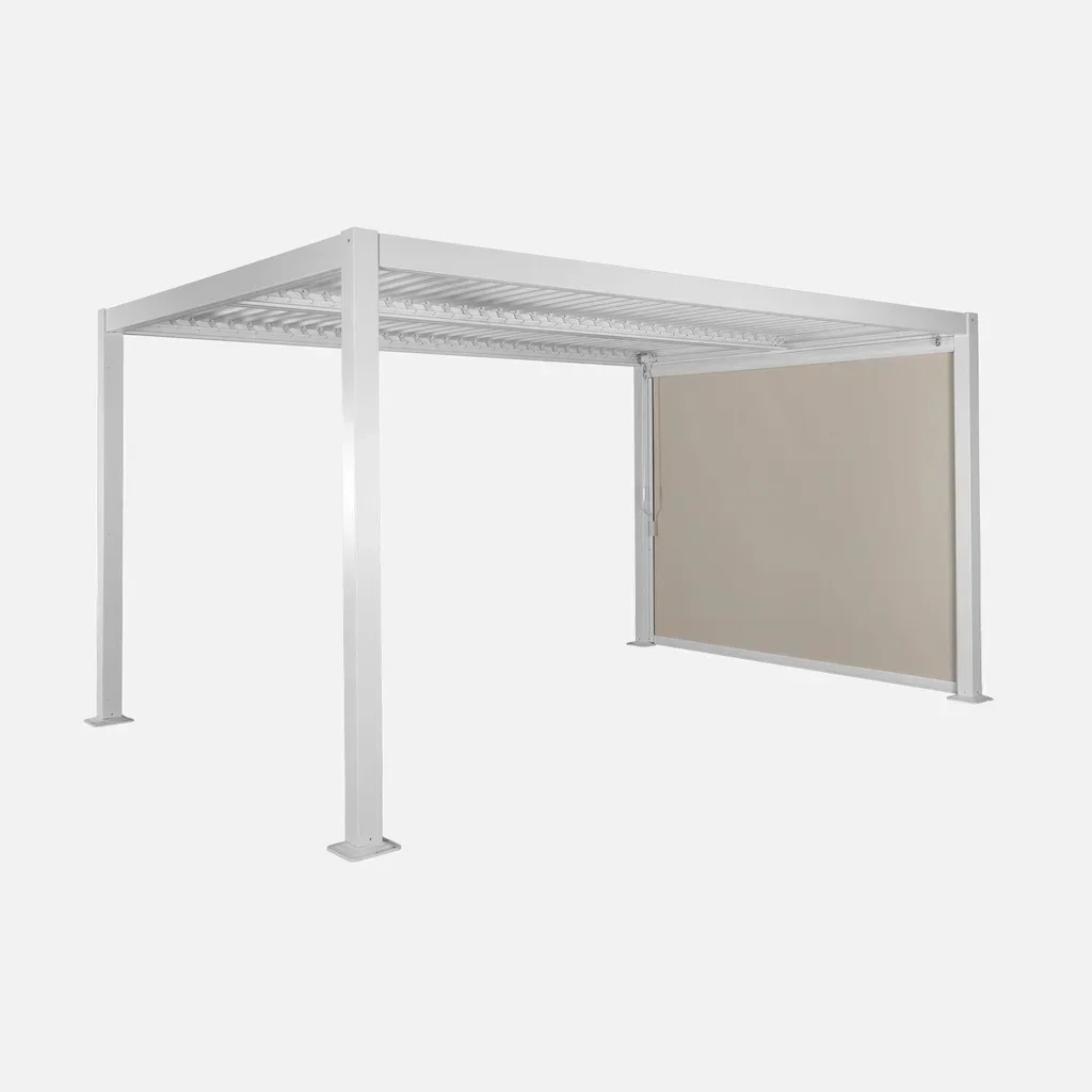 Pergola bioclimatique 4x3m aluminium acier store latéral modèle Palace