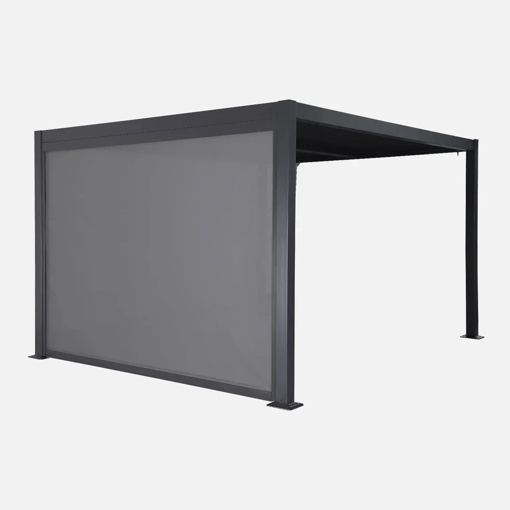 Pergola bioclimatique 4x3m aluminium acier store latéral modèle Palace