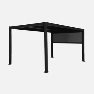 Pergola bioclimatique 4x3m aluminium acier toit lames orientables store latéral modèle Palace terrasse jardin