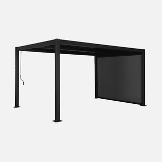 Pergola bioclimatique 4x3m aluminium acier toit lames orientables store latéral modèle Palace terrasse jardin