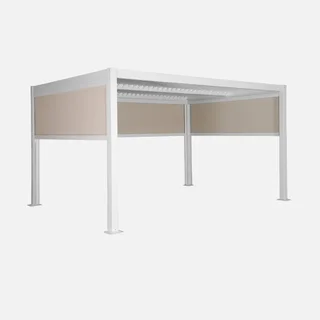 Pergola bioclimatique 4x3m aluminium acier Palace avec stores latéraux