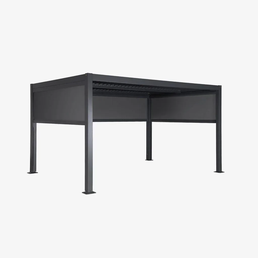 Pergola bioclimatique 4x3m aluminium acier Palace avec stores latéraux