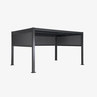 Pergola bioclimatique 4x3m aluminium acier Palace avec stores latéraux